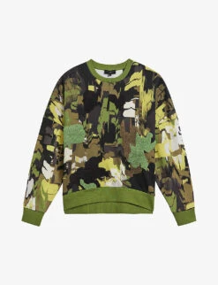 Ted Baker Hensely Camouflage-print Cotton Jumper