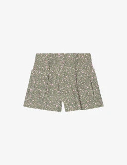 Maje Floral-print Mid-rise Woven Shorts