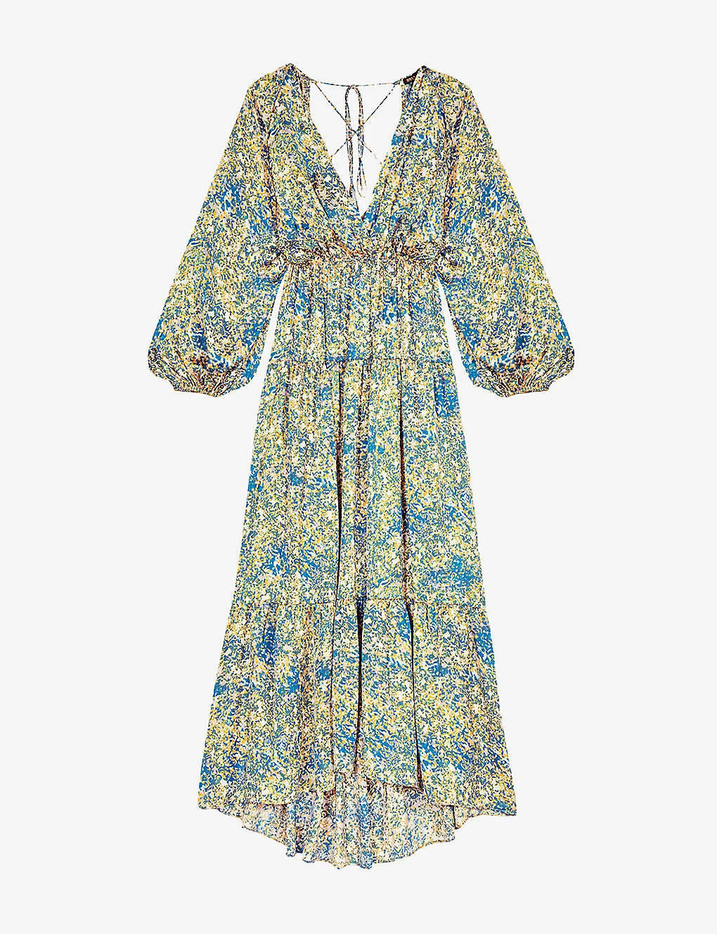 Maje Abstract-print Woven Midi Dress