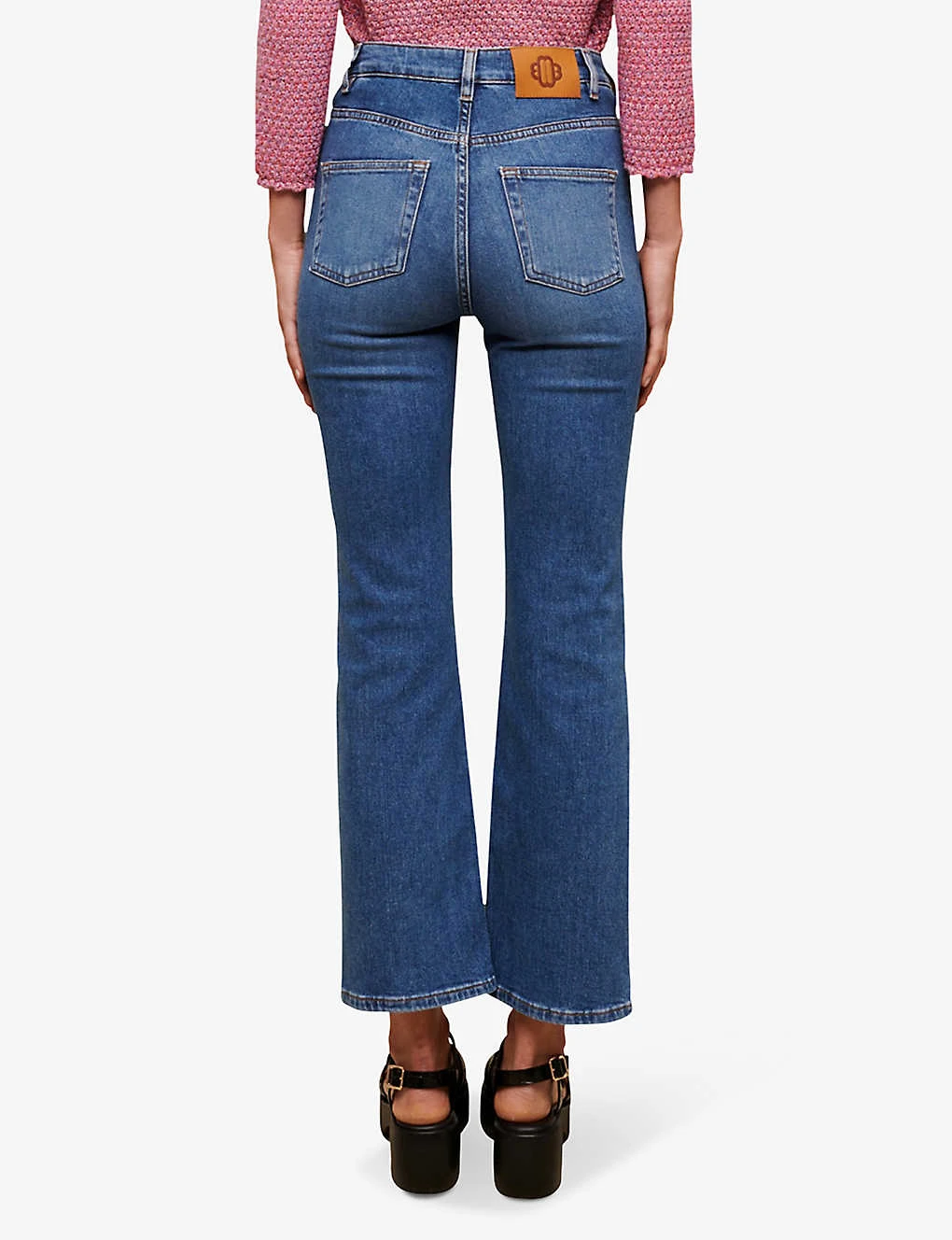 Maje Papala Straight-leg Cropped Stretch-denim Jeans - Image 4