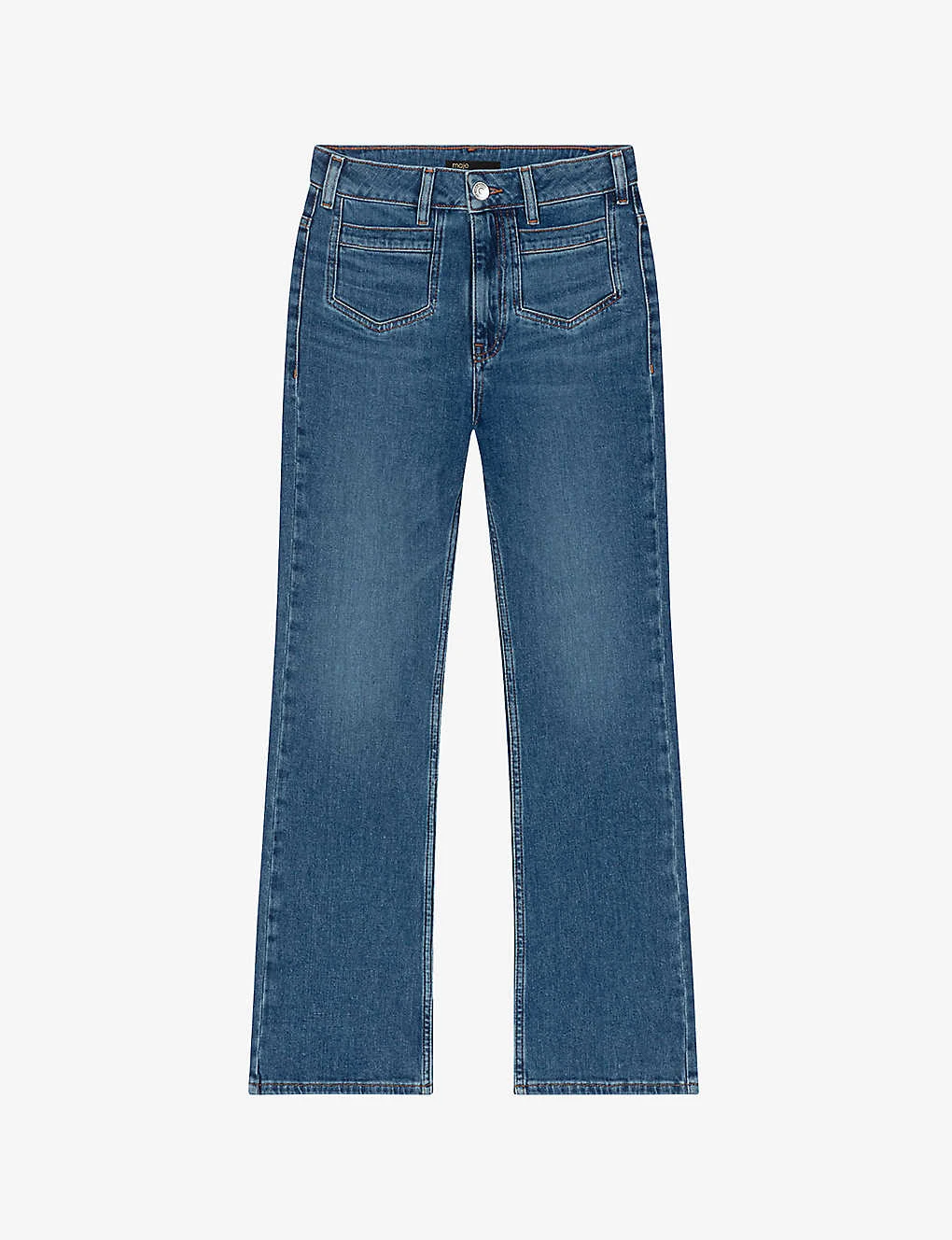 Maje Papala Straight-leg Cropped Stretch-denim Jeans