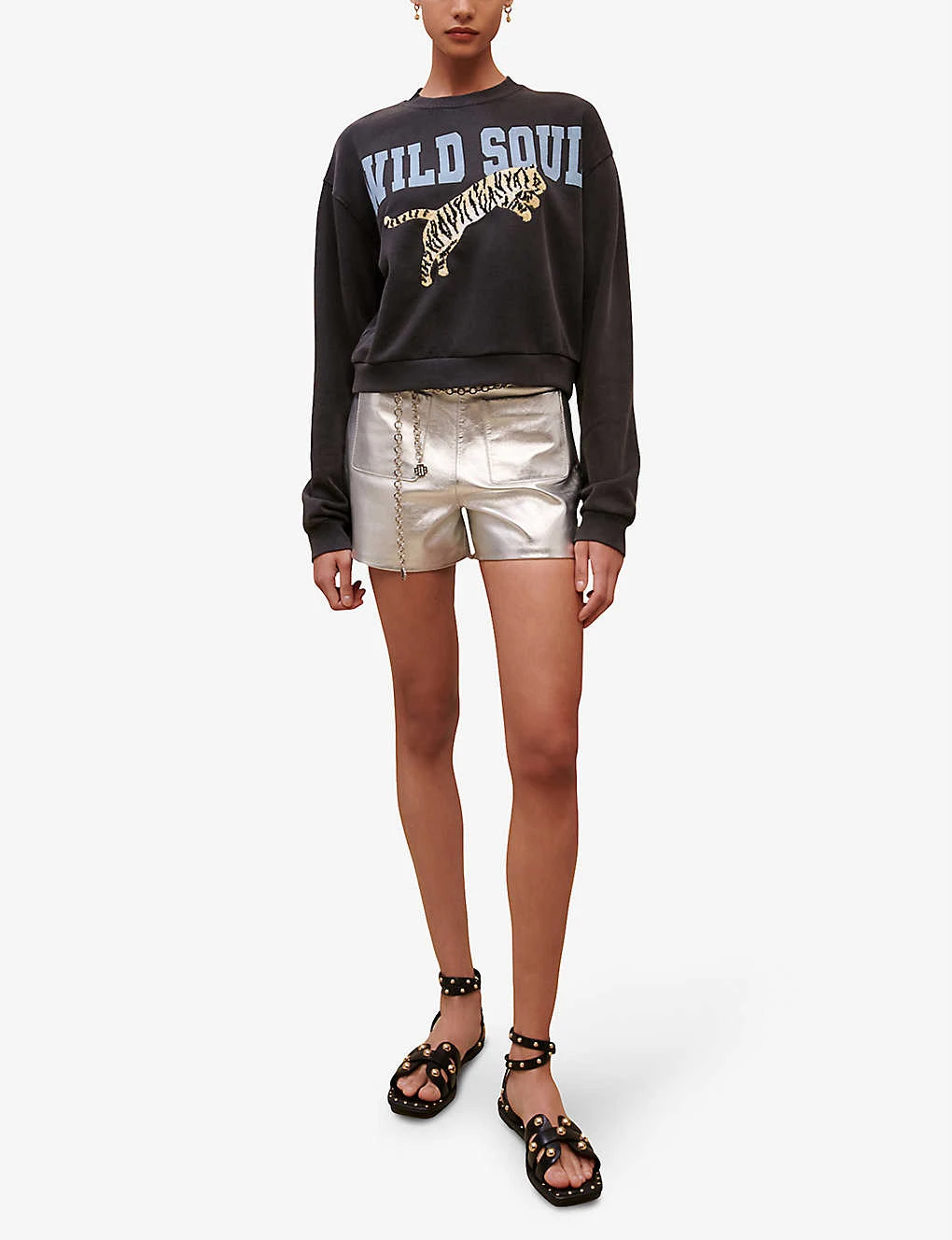 Maje Wild Soul Tiger-print Cotton-jersey Sweatshirt - Image 2