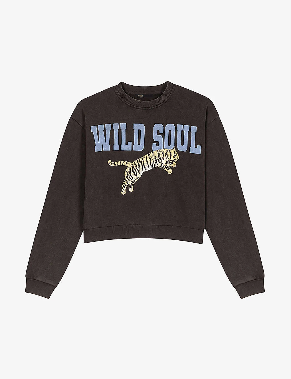 Maje Wild Soul Tiger-print Cotton-jersey Sweatshirt