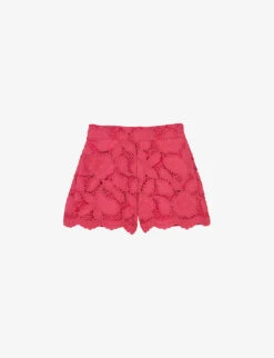 Maje Annick Paisley-embroidered Cotton Shorts