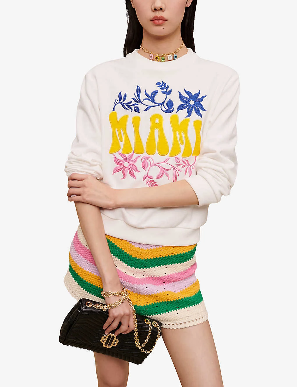 Maje Graphic-print Woven Sweatshirt - Image 3