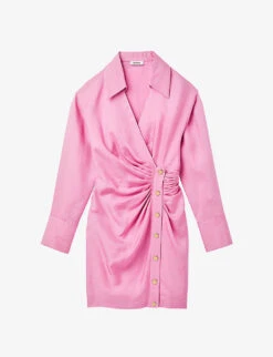 Sandro Elvira Draped Satin Mini Dress