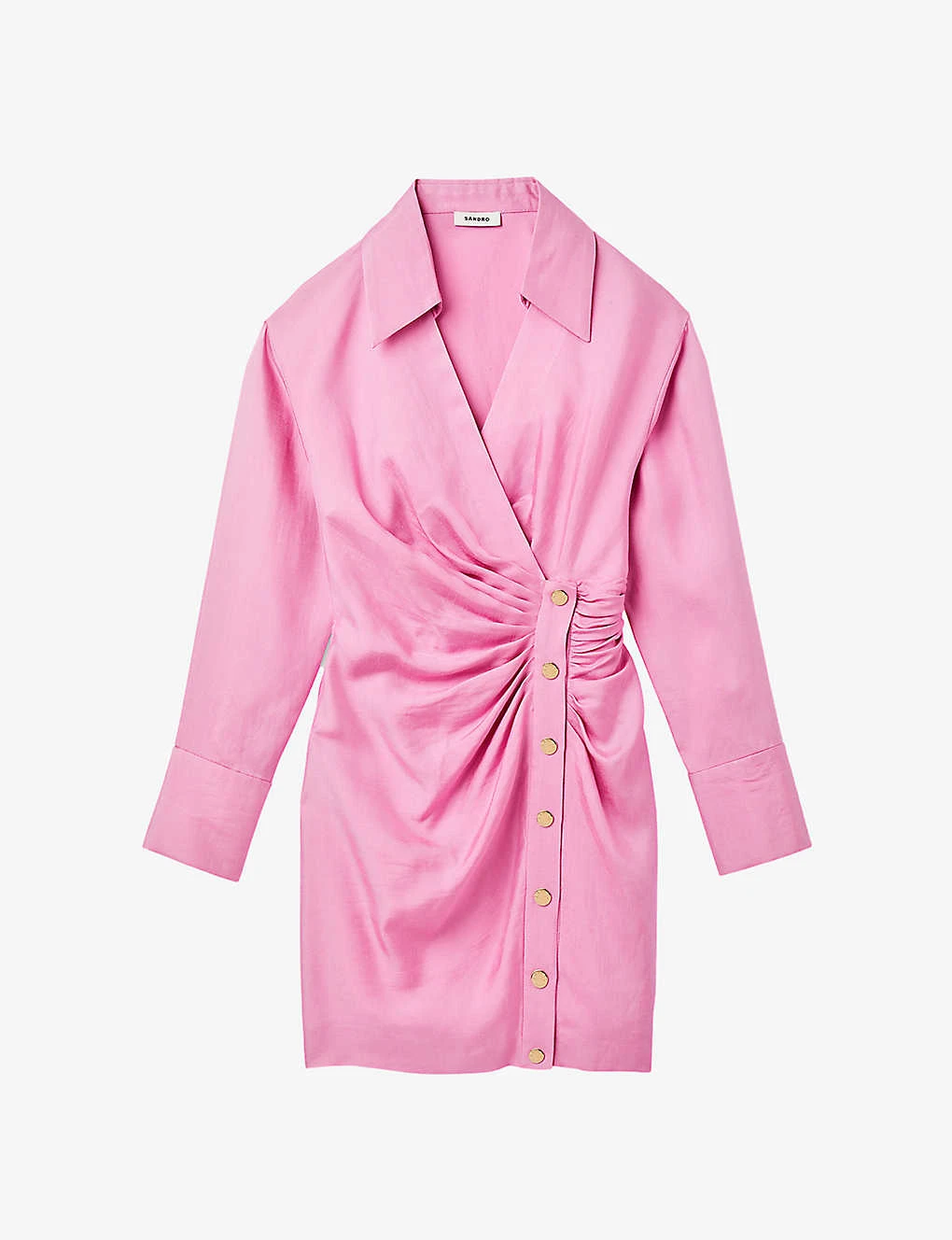 Sandro Elvira Draped Satin Mini Dress