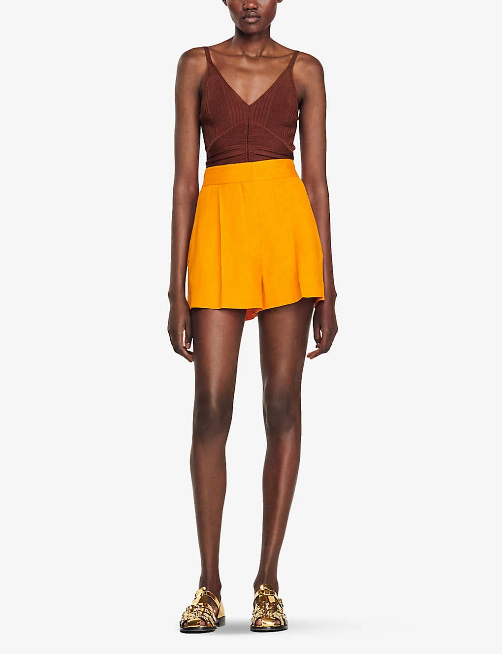 Sandro Benjamin High-rise Woven Shorts - Image 3