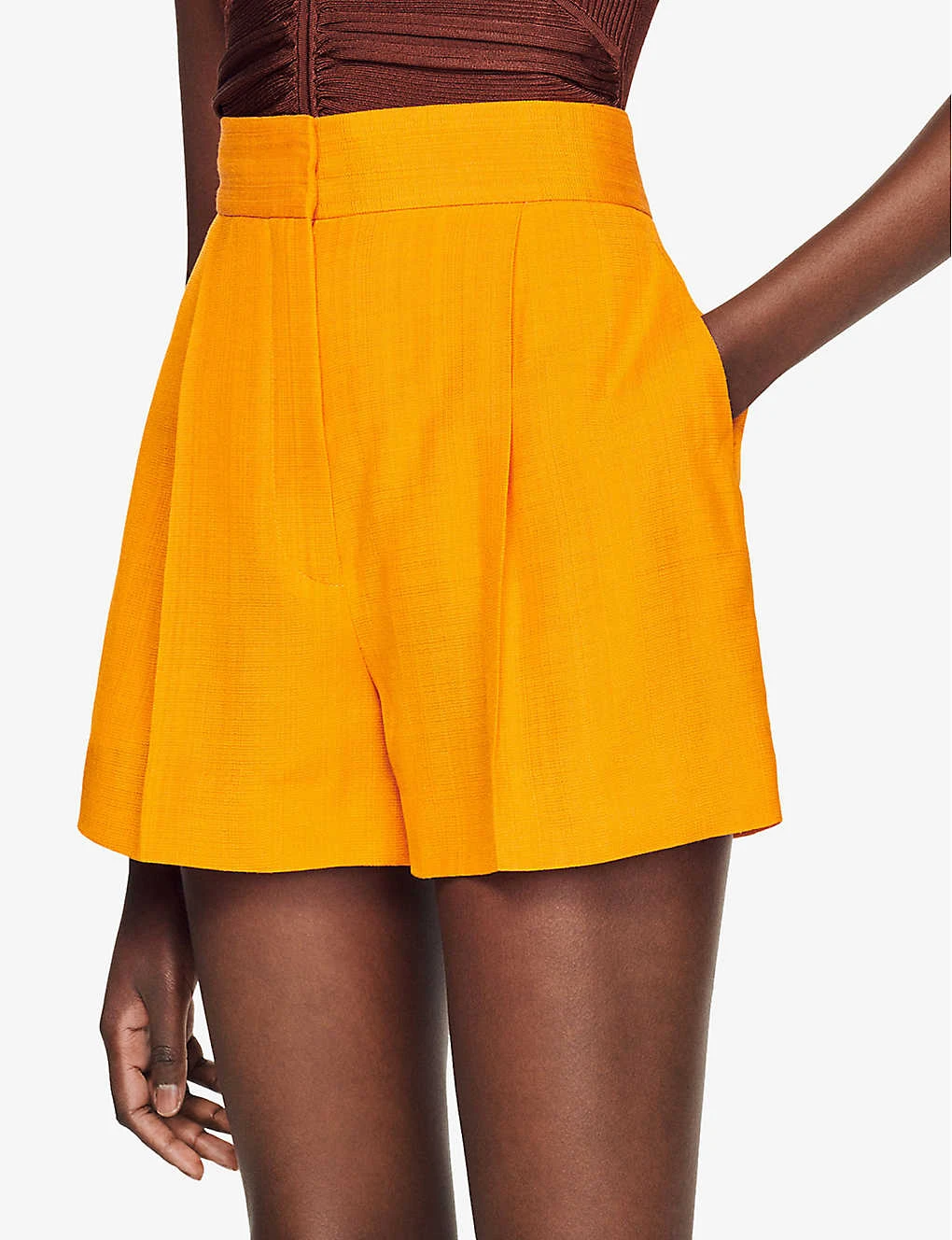 Sandro Benjamin High-rise Woven Shorts - Image 5