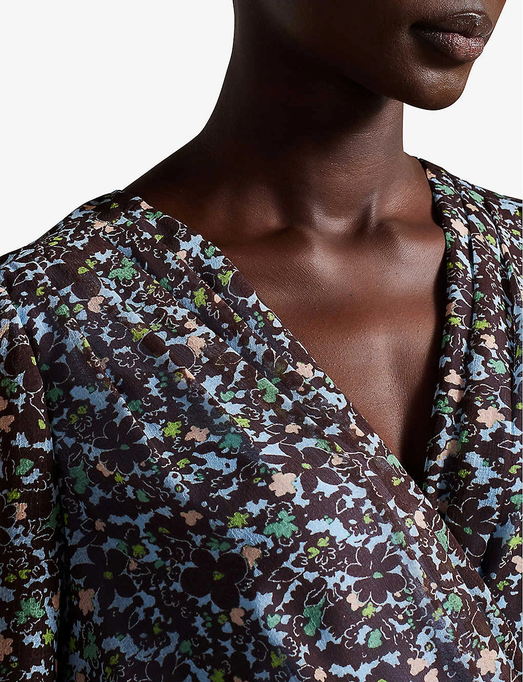 Ted Baker Cherela Floral-print Balloon-sleeved Recycled-polyester Mini Dress - Image 5