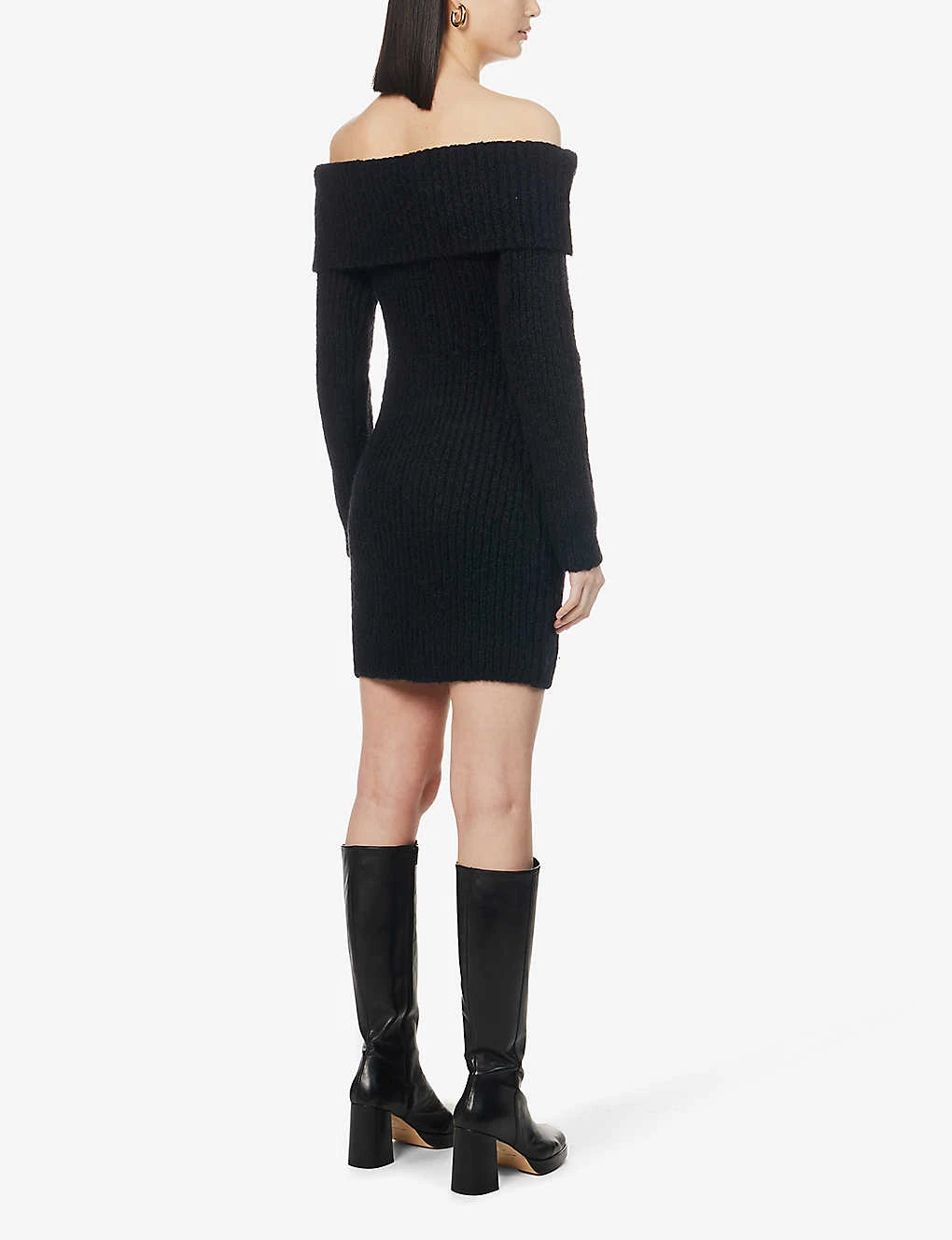 Jayne Off-the-shoulder Alpaca Wool-blend Mini Dress - Image 4