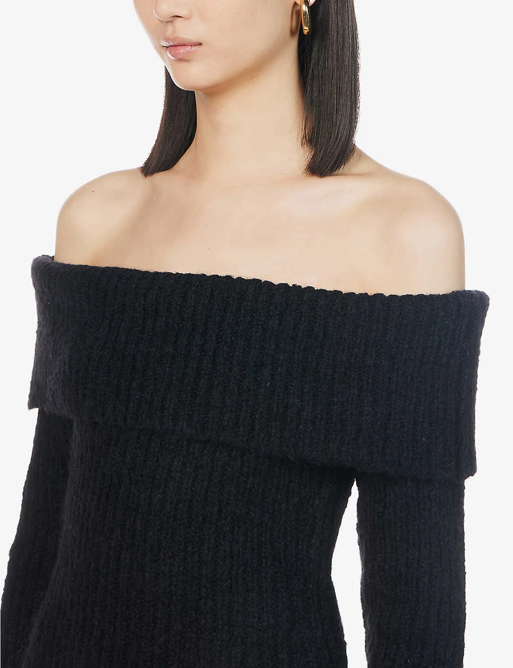 Jayne Off-the-shoulder Alpaca Wool-blend Mini Dress - Image 5