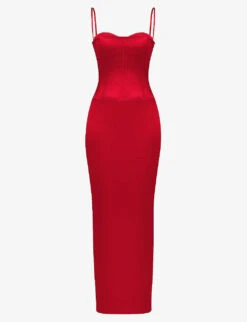 Shani Corset-bodice Satin Maxi Dress