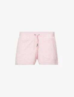 Juicy Couture Brand-embroidered Elasticated-waist Velour Shorts