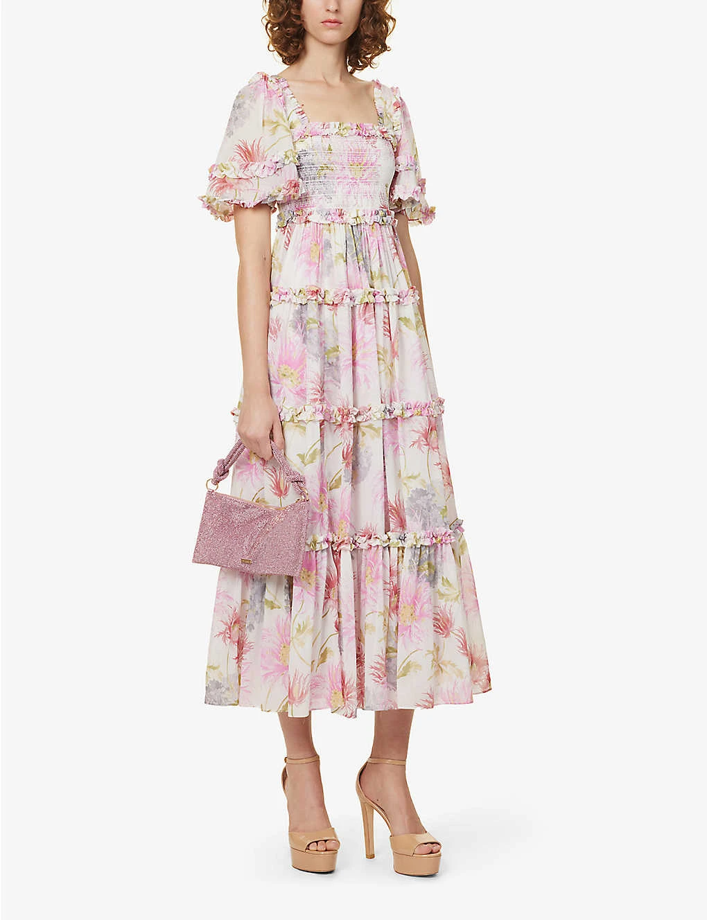 Hummingbird Floral-print Woven Midi Dress - Image 2