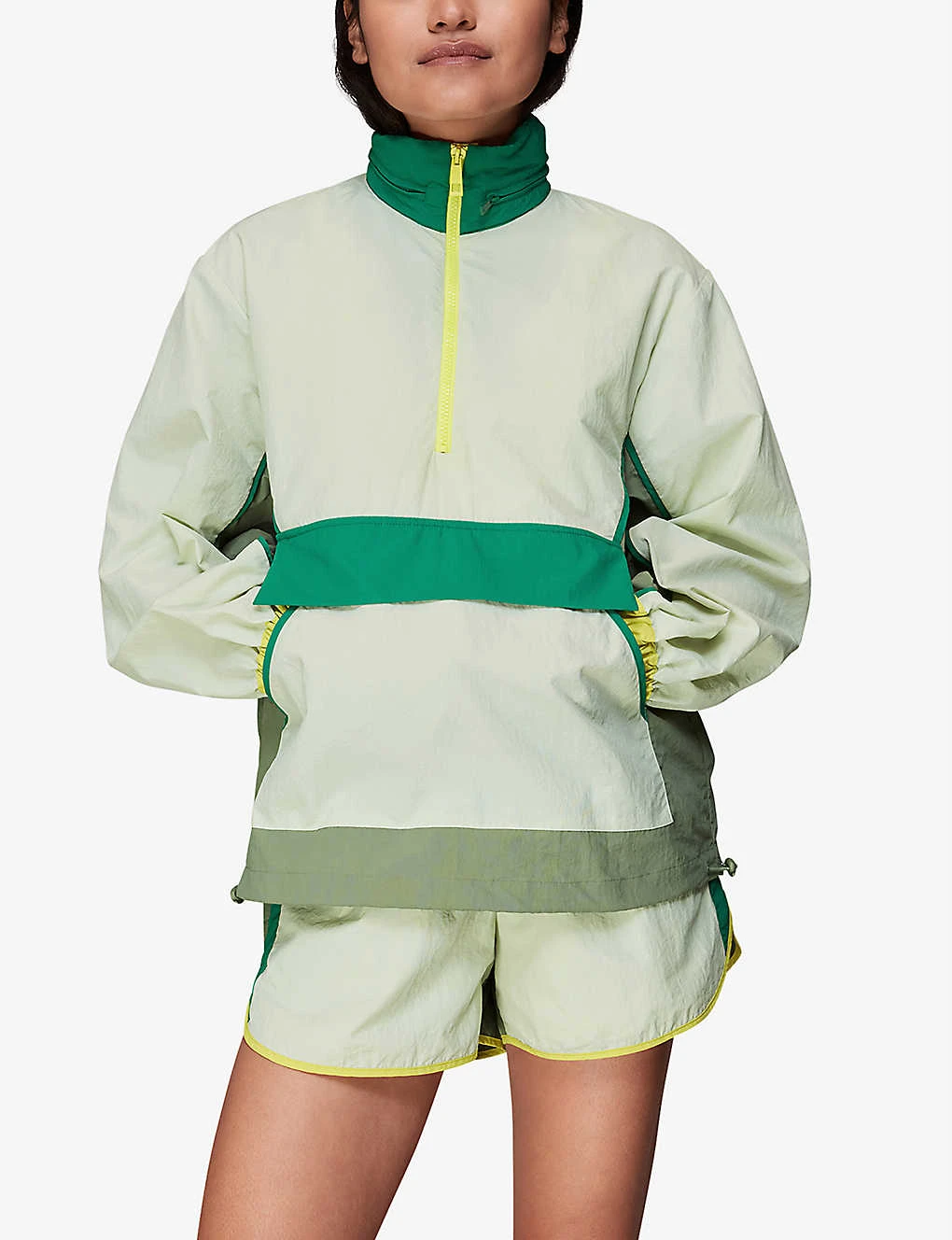 Whistles Colour-blocked Hooded High-neck Stretch-shell Jacket - Image 3
