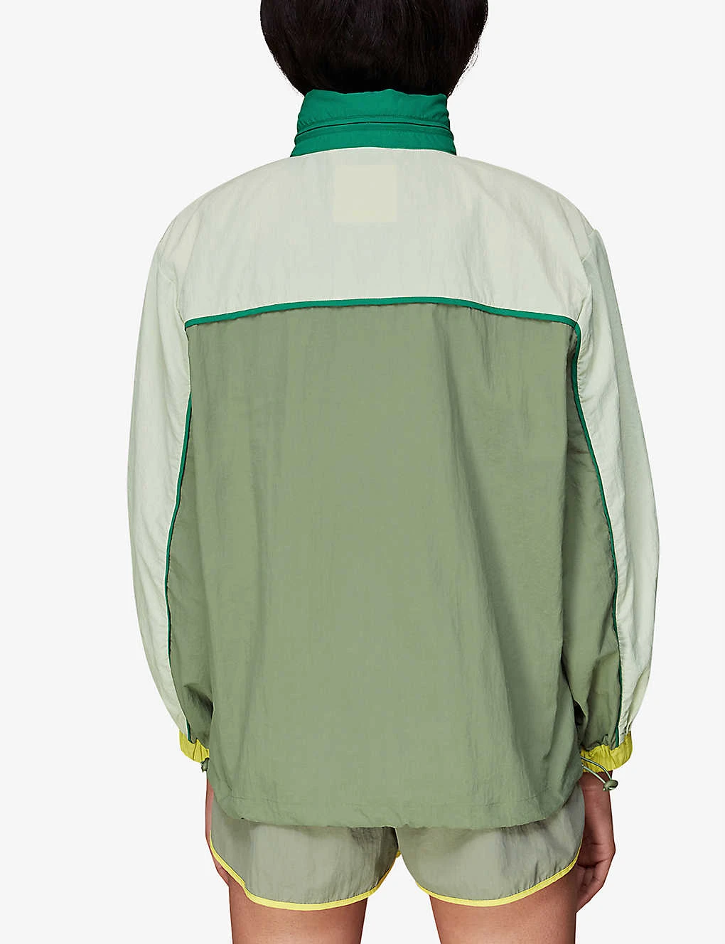 Whistles Colour-blocked Hooded High-neck Stretch-shell Jacket - Image 4