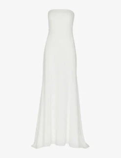 Whistles Ellis Bow-detail Strapless Woven Wedding Dress