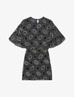 THE KOOPLES Rhinestone-embellished Galaxy-pattern Woven Mini Dress
