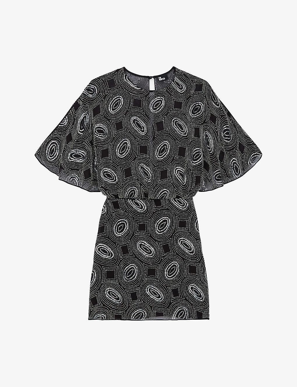 THE KOOPLES Rhinestone-embellished Galaxy-pattern Woven Mini Dress