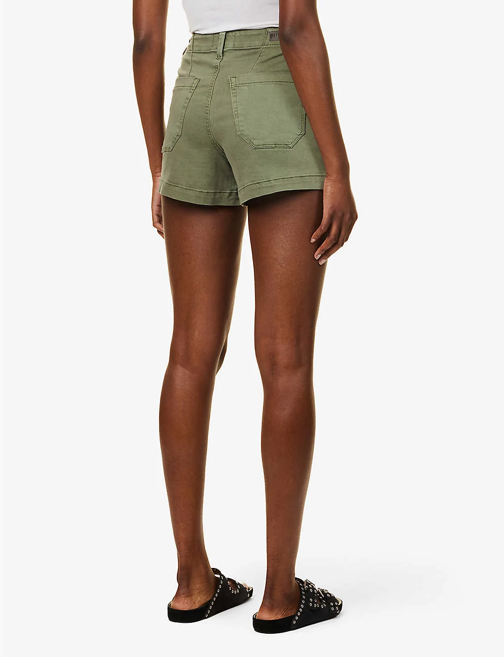 Paige Crush Mid-rise Stretch Cotton-blend Shorts - Image 4