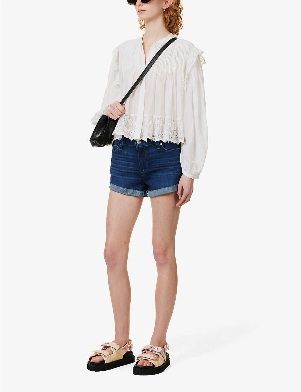 Paige Jimmy Jimmy Distressed Mid-rise Stretch-denim Shorts - Image 2