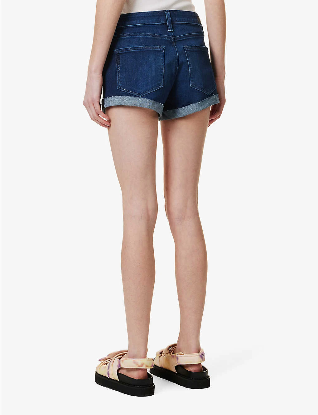 Paige Jimmy Jimmy Distressed Mid-rise Stretch-denim Shorts - Image 4