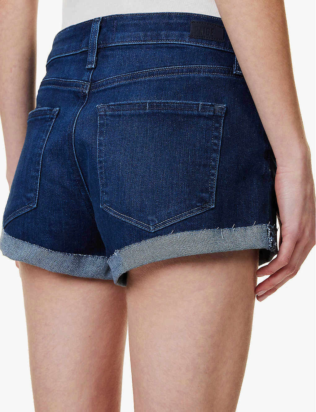 Paige Jimmy Jimmy Distressed Mid-rise Stretch-denim Shorts - Image 5