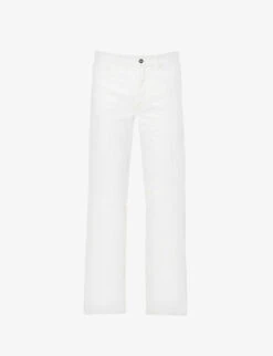 ANINE BING Hugh Wide-leg High-rise Cotton-twill Jeans