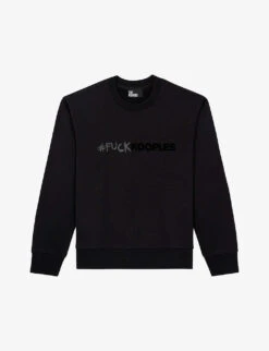 THE KOOPLES Flocked Logo-print Cotton-fleece Sweatshirt