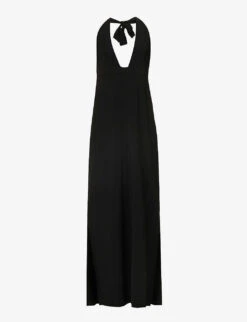 Max Mara V-neck Split-hem Stretch-woven Midi Dress