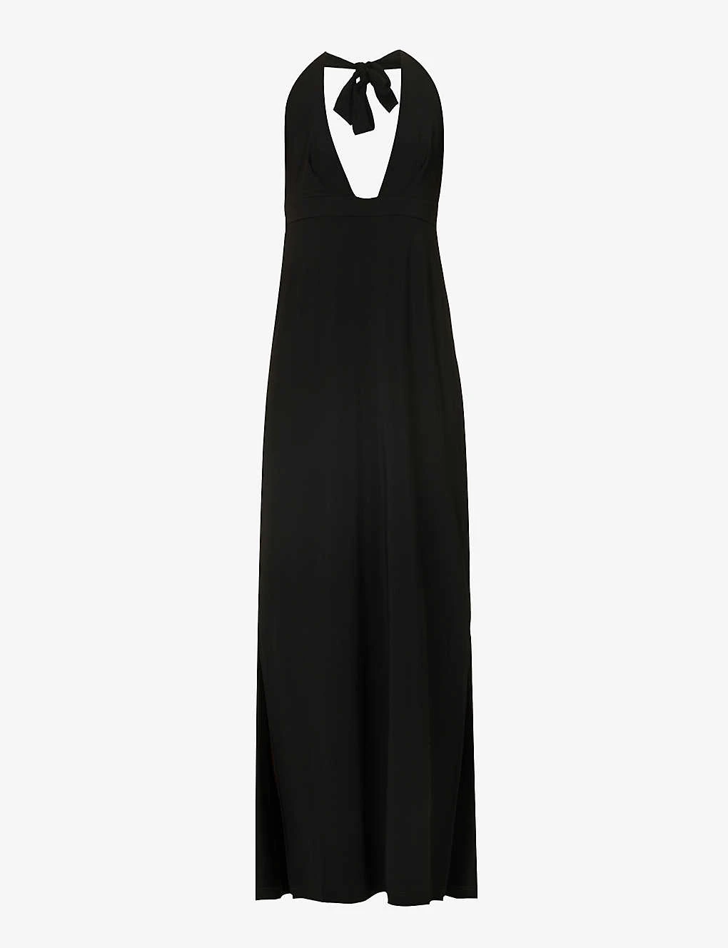 Max Mara V-neck Split-hem Stretch-woven Midi Dress