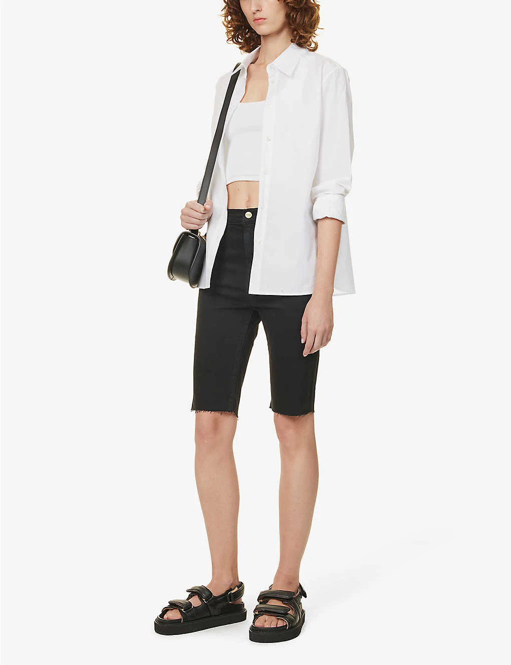 FRAME Bermuda Raw-hem Stretch-denim Shorts - Image 2