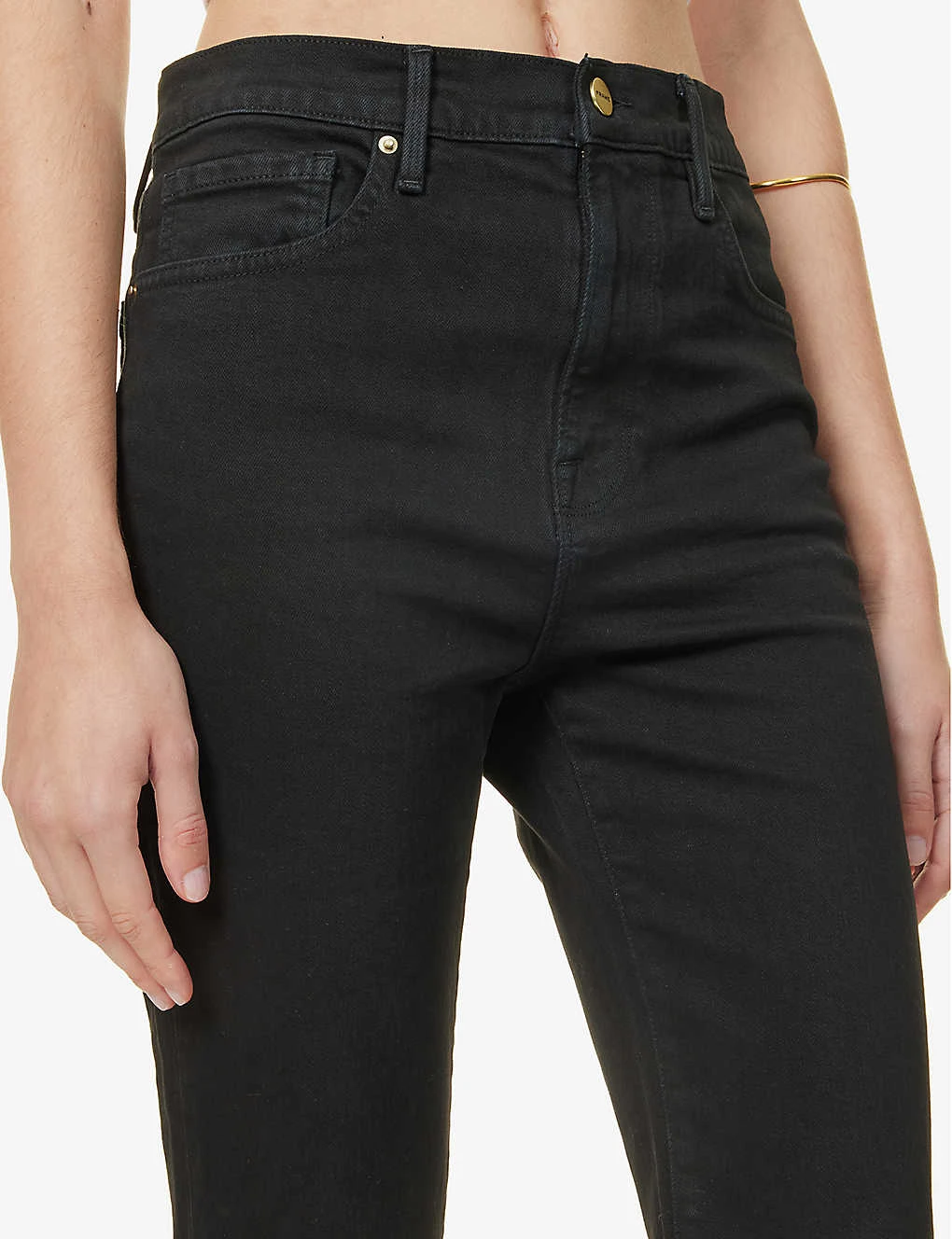 FRAME Bermuda Raw-hem Stretch-denim Shorts - Image 5