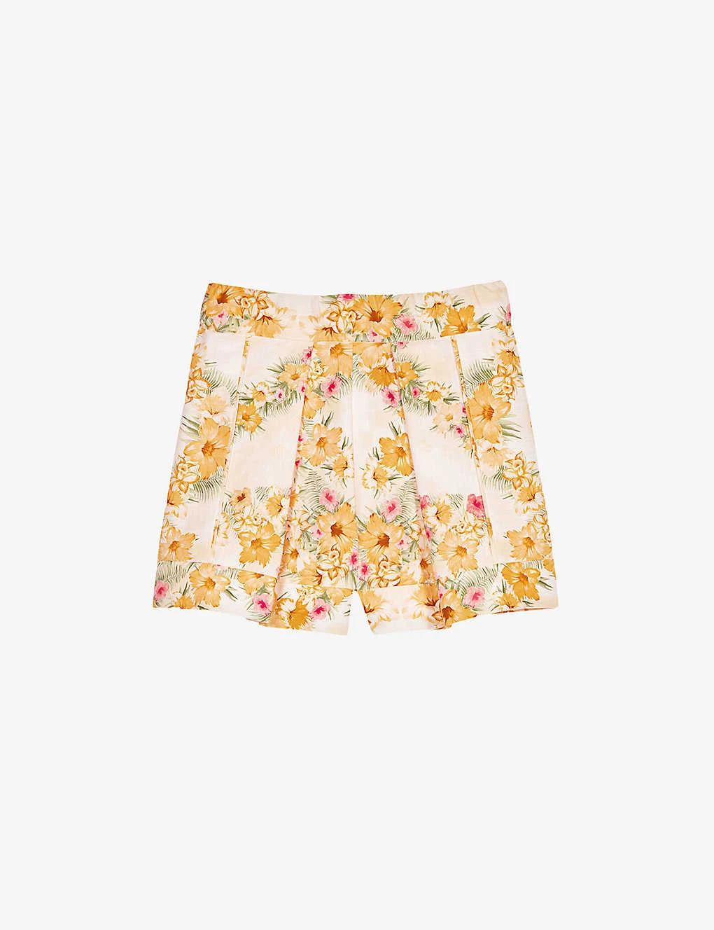 Maje Floral Print High-rise Cotton Shorts