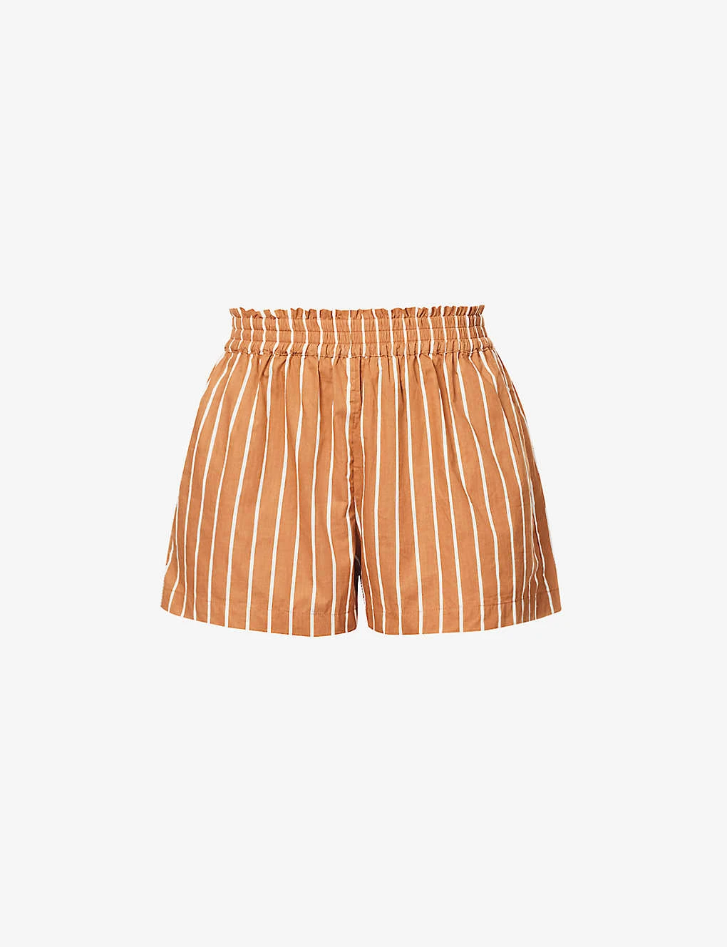 Faithfull The Brand Elva Striped High-rise Cotton-poplin Shorts