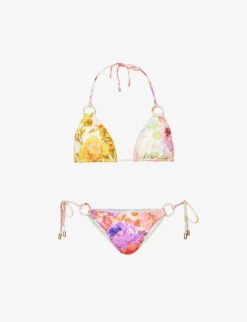 Zimmermann Raie Floral-print Bikini Set