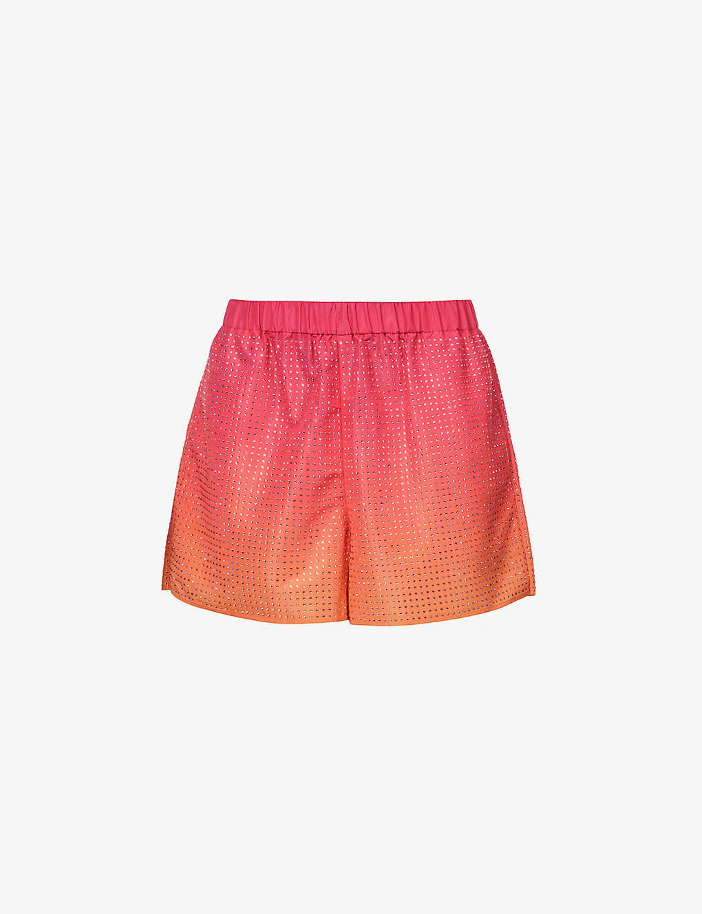 SELF PORTRAIT Crystal-embellished Mid-rise Woven Shorts