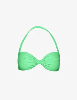 SELF PORTRAIT Bow-embellished Halterneck Bikini Top
