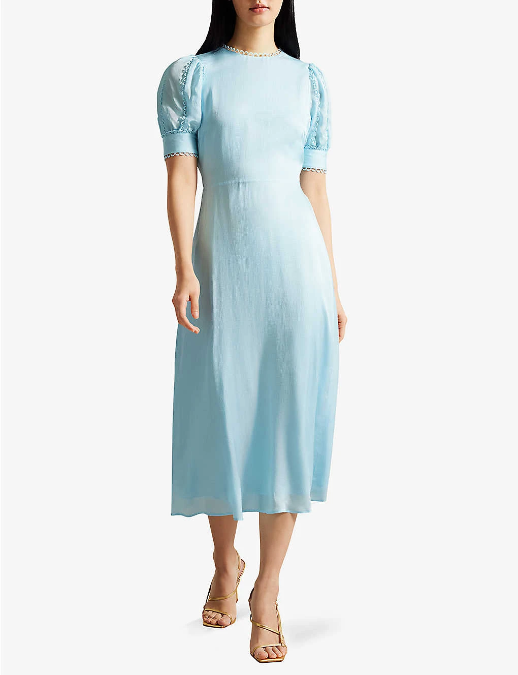 Ted Baker Azilea Puff-sleeve Waist-tie Woven Midi Dress - Image 2