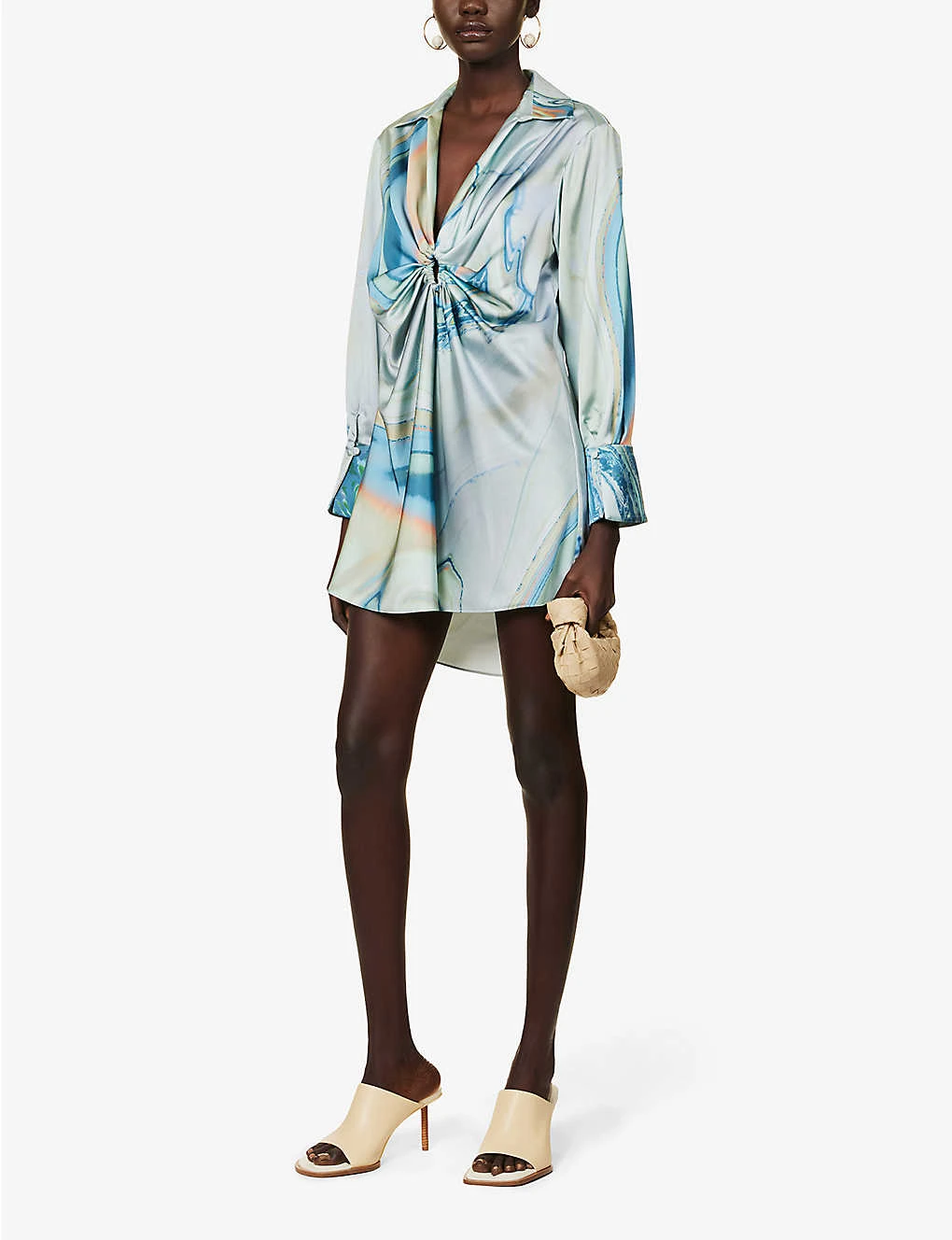 Roma Marble-pattern Stretch-satin Mini Dress - Image 2