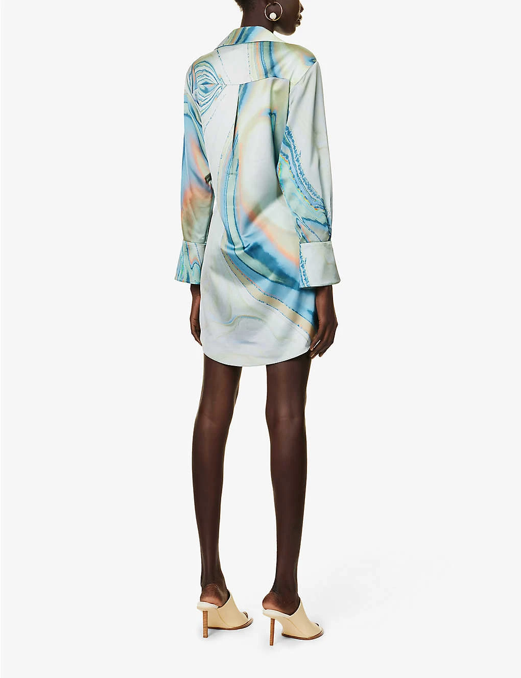 Roma Marble-pattern Stretch-satin Mini Dress - Image 4