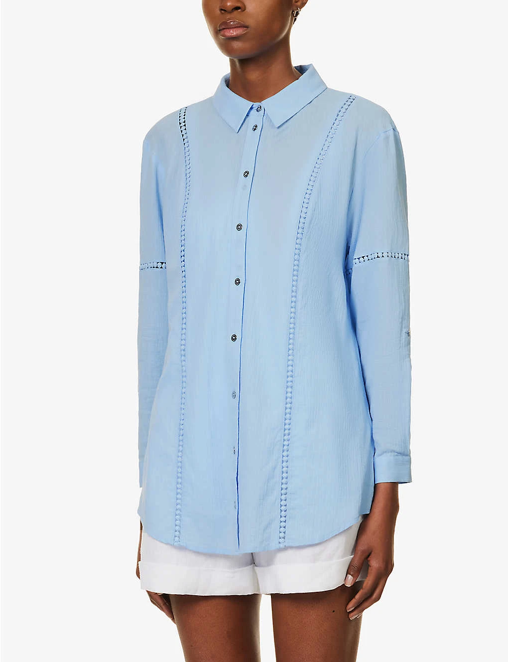Mala Braided-trims Cotton Shirt - Image 3
