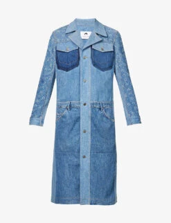 Marine Serre Pardessus Contrast-panel Regular-fit Denim Jacket