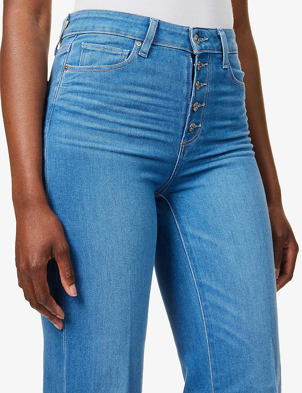 Paige Leenah Flared-leg High-rise Stretch-denim Jeans - Image 5