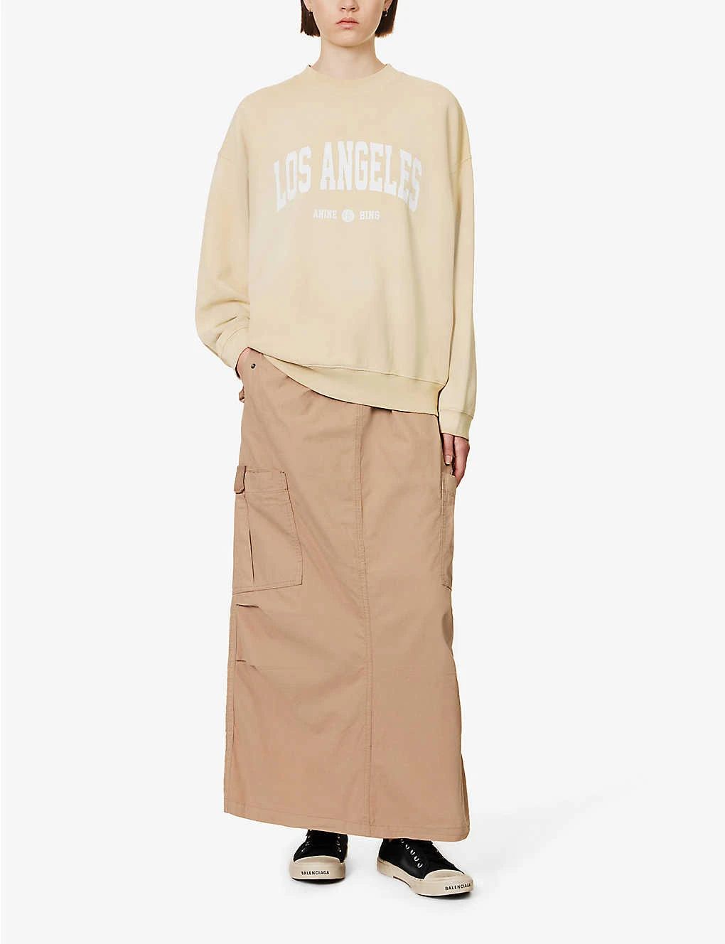 ANINE BING Jaci Logo-print Organic-cotton Sweatshirt - Image 2