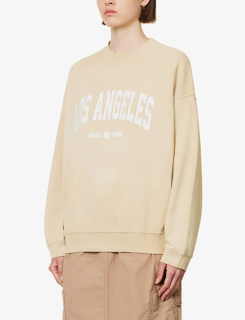 ANINE BING Jaci Logo-print Organic-cotton Sweatshirt - Image 3