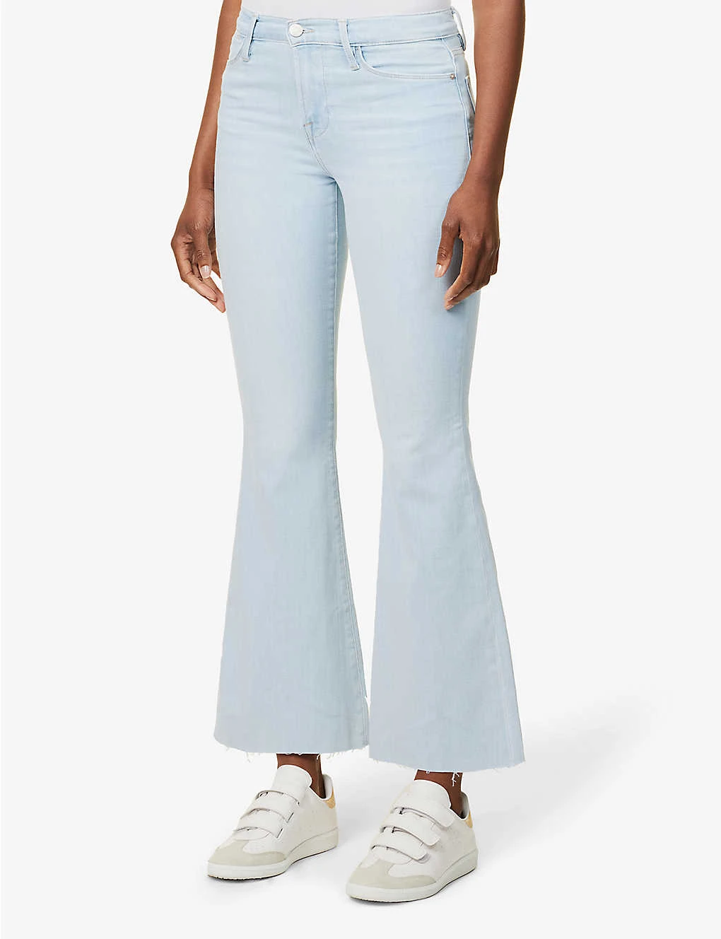 FRAME Le Easy Flare Flared-leg High-rise Stretch-denim Jeans - Image 3