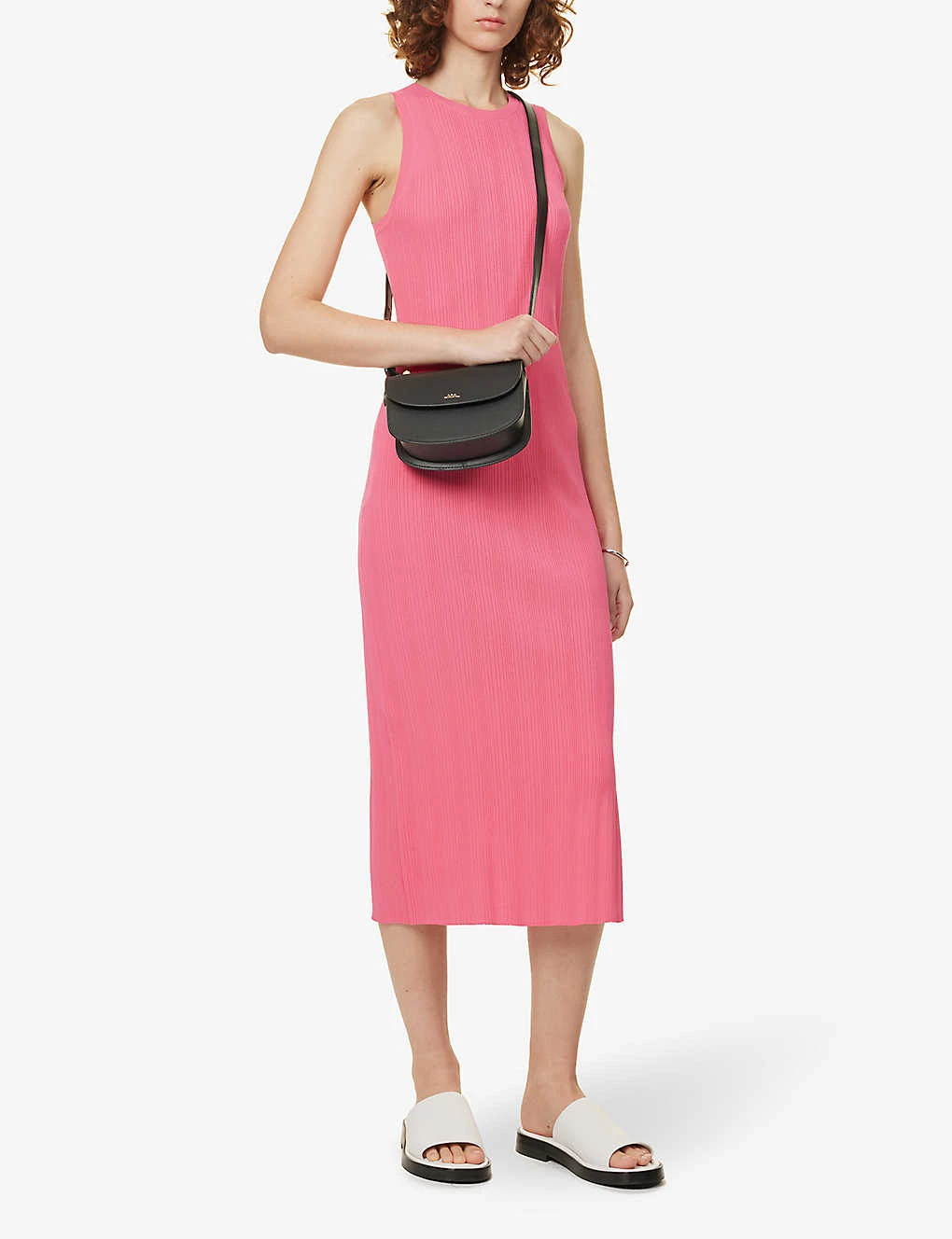 FRAME Ribbed Scoop-neck Stretch-knit Midi Dress - Image 2