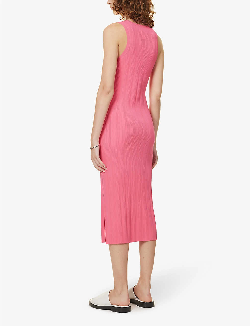 FRAME Ribbed Scoop-neck Stretch-knit Midi Dress - Image 4